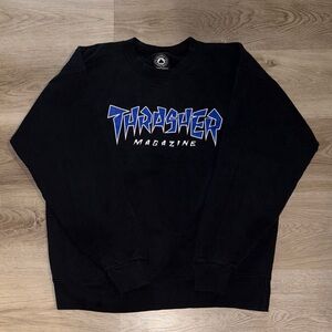 Thrasher Blue and Black Crewneck Sweater